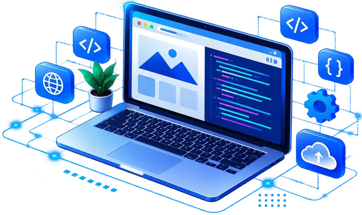 Isometric Web Development Workspace
